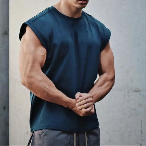 New O neck Tank Top for Men-Sleeveless Workout Cotton Vest